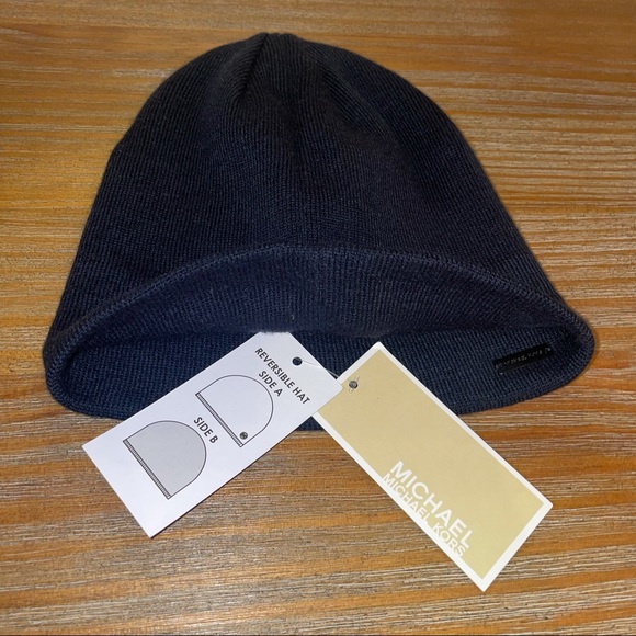 Michael Kors MK Reversible Logo Knit Beanie Hat - Picture 5 of 6